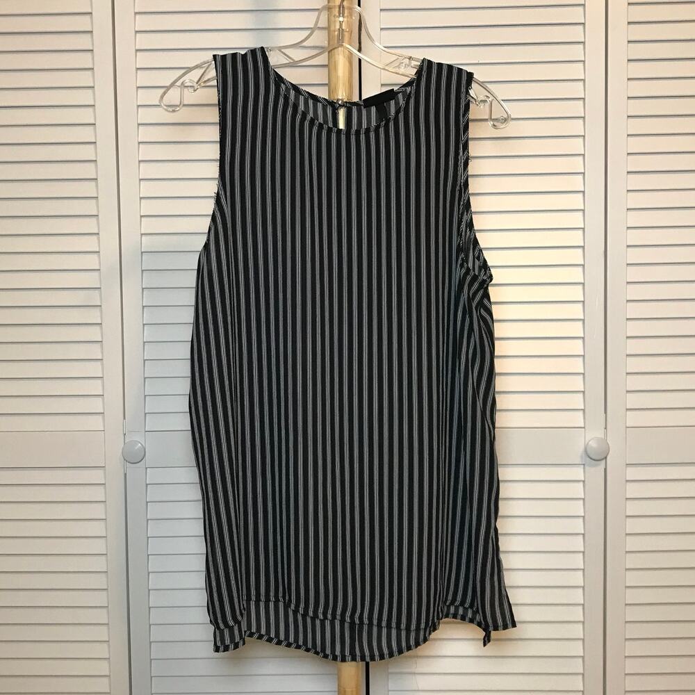 Who What Wear Striped Scoop Neck Sleeveless Career Women Tank Top L